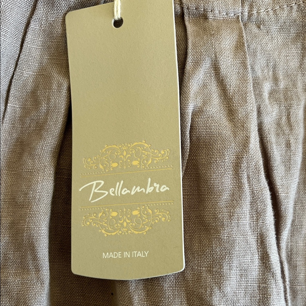NWT Belllambra  100 % linen Flax taupe Sleeveless Tunic with Lace Hem 3x - Picture 4 of 4